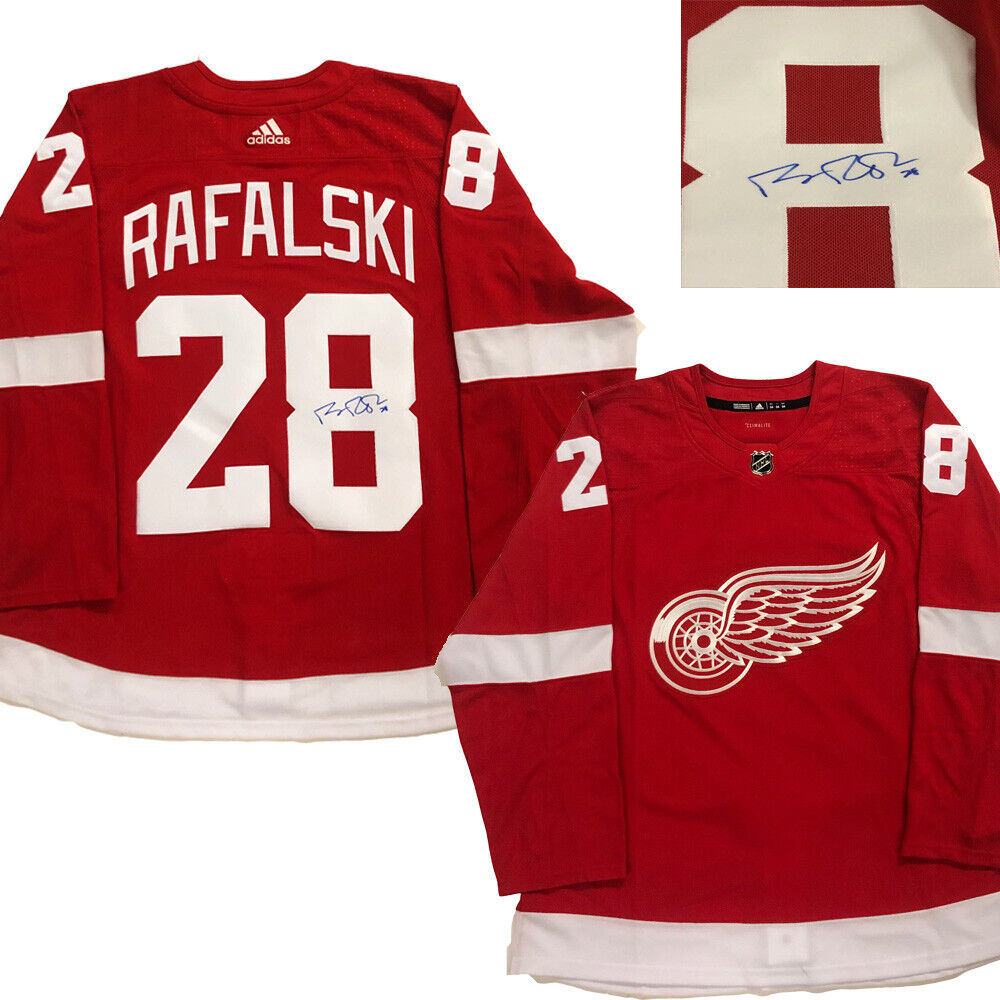 BRIAN RAFALSKI Signed Detroit Red Wings Red Adidas PRO Jersey