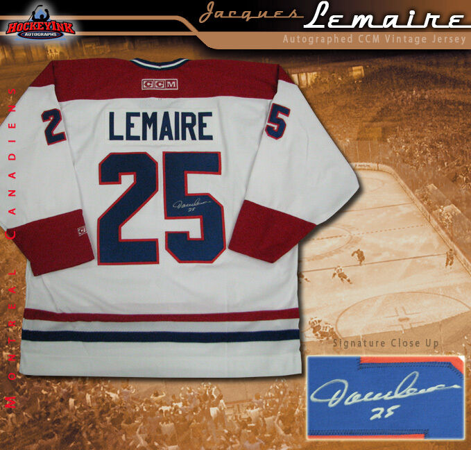 Jacques Lemaire Signed Montreal Canadiens White NHL CCM Jersey