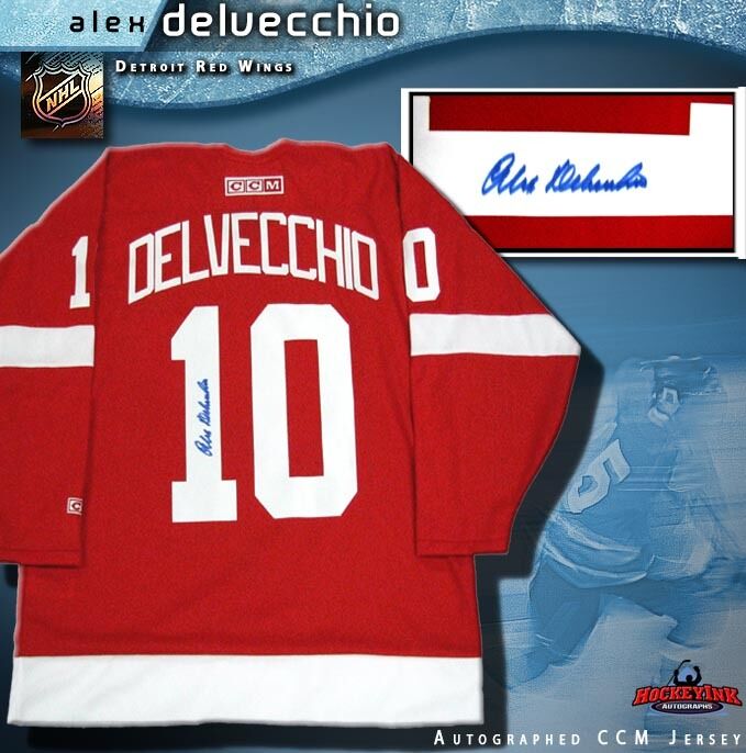 ALEX DELVECCHIO Signed Detroit Red Wings Red CCM Jersey