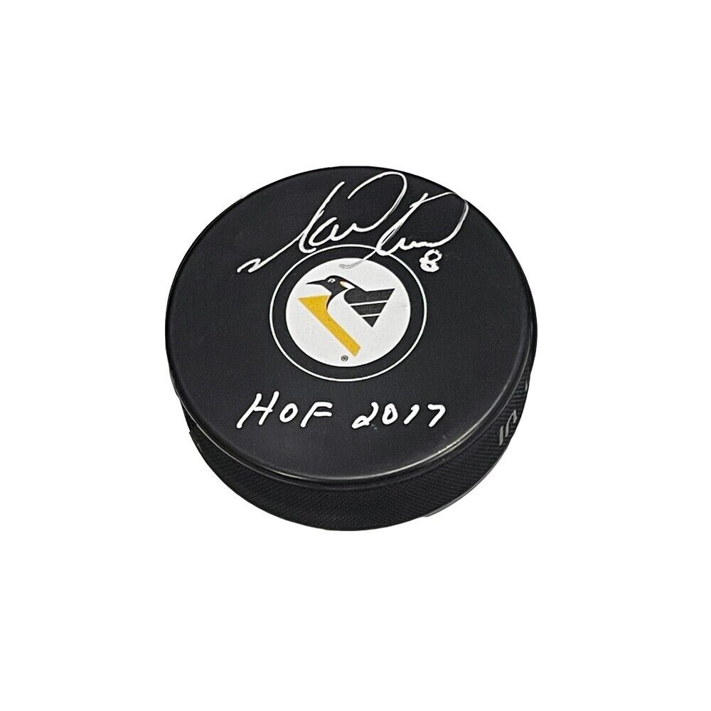 MARK RECCHI Signed Pittsburgh Penguins Puck - HOF 2017