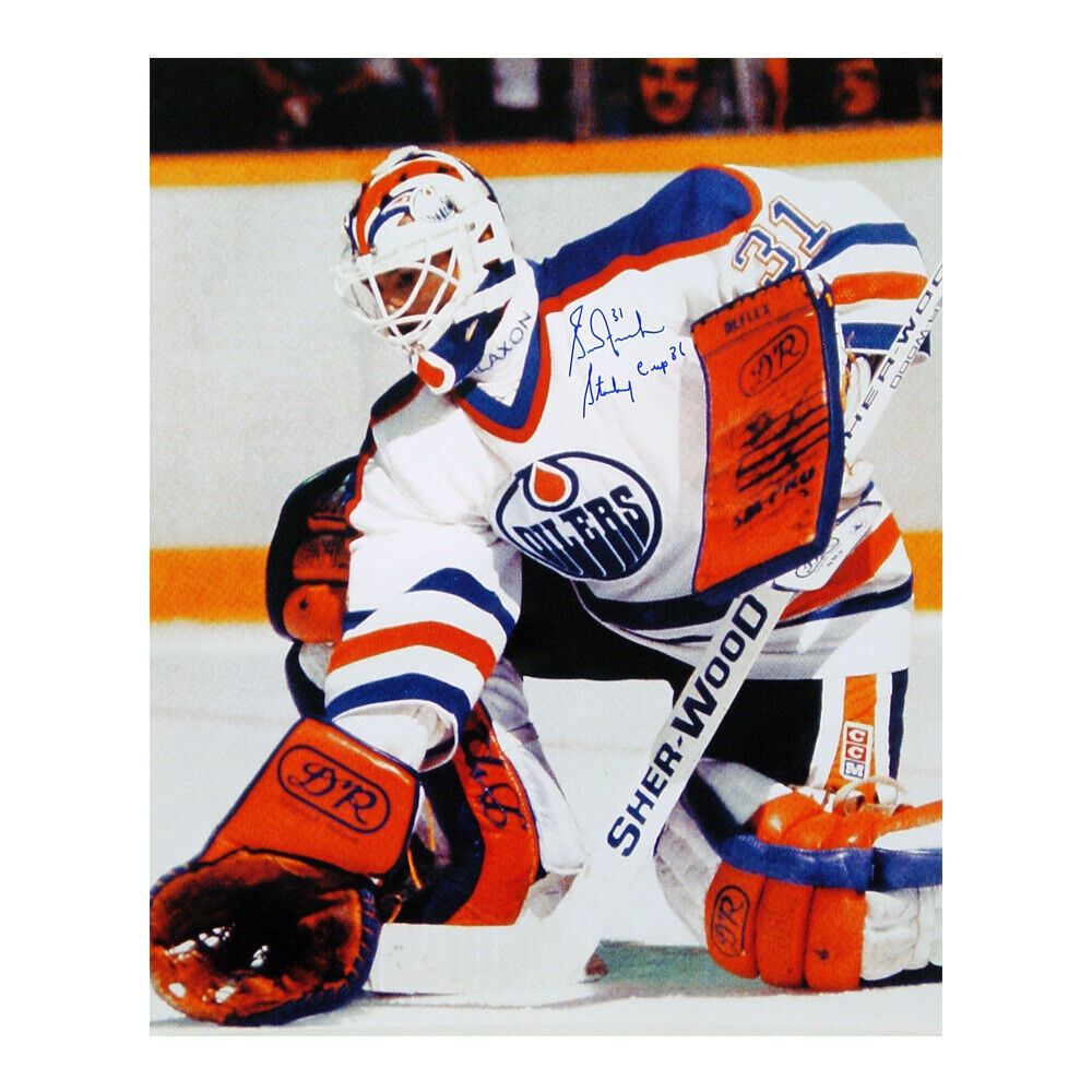 GRANT FUHR Signed Edmonton Oilers W/"Stanley Cup 86" Inscrip 16 X 20 Photo-79185