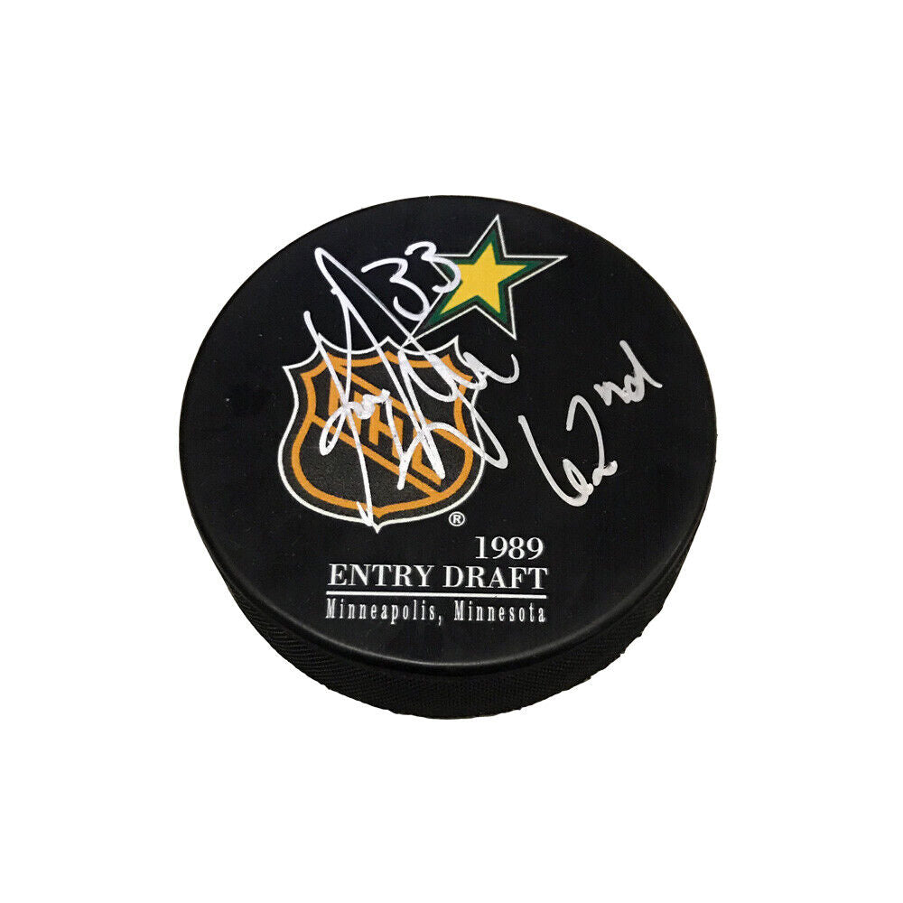 KRIS DRAPER Signed 1989 NHL Draft Puck - 62nd Inscription