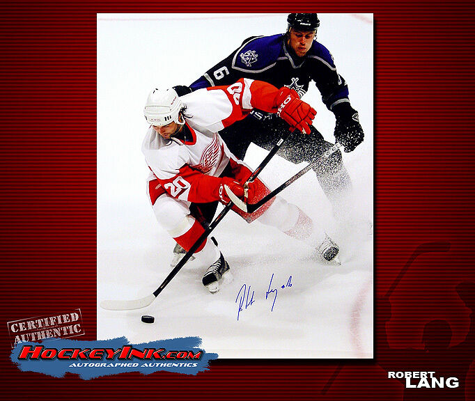 ROBERT LANG SIGNED Red Wings 16X20 Photo -77094
