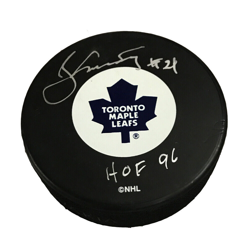 BORJE SALMING Signed Toronto Maple Leafs Puck - HOF