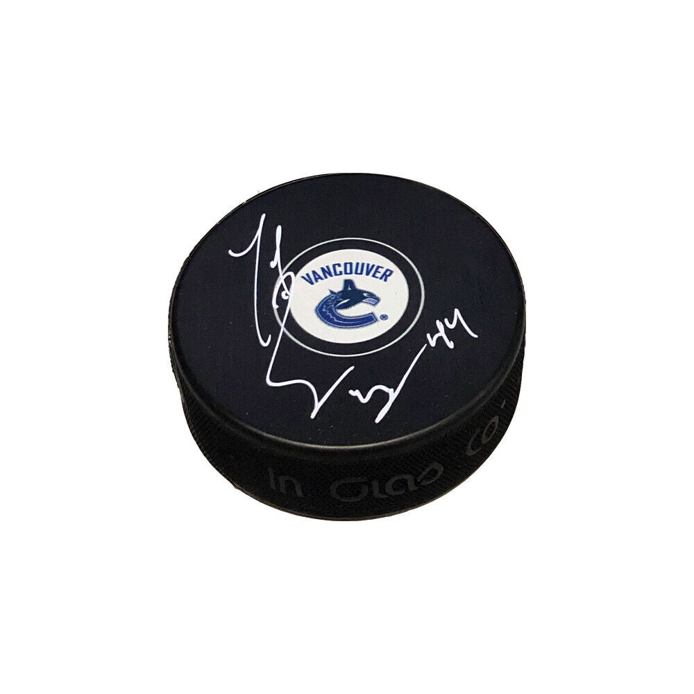 TODD BERTUZZI Signed Vancouver Canucks Puck (EXTRA FINE)