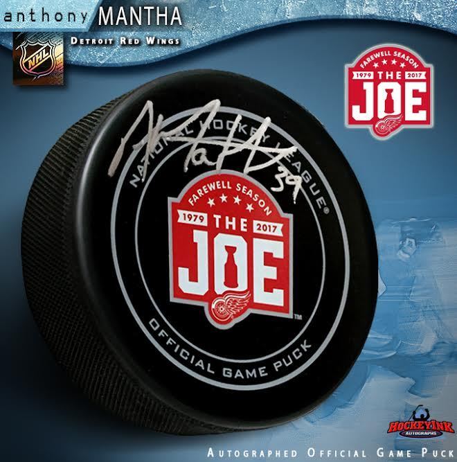 ANTHONY MANTHA Signed Detroit Red Wings Farewell to the Joe Official Game Puck