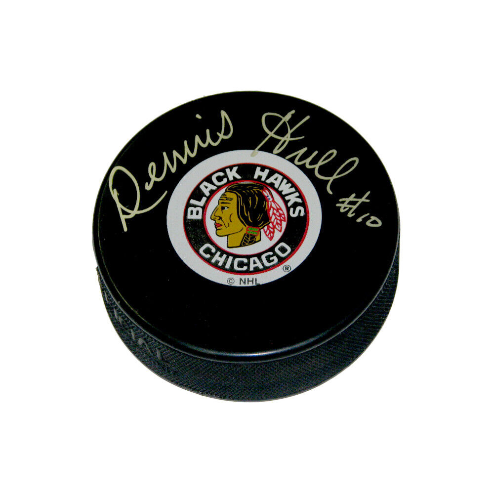 DENNIS HULL Signed Chicago Blackhawks Puck