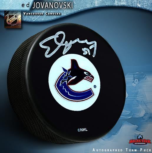 ED JOVANOVSKI Signed Vancouver Canucks Puck