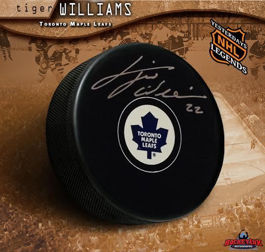 TIGER WILLIAMS Signed Toronto Maple Leafs Autograph Style Puck