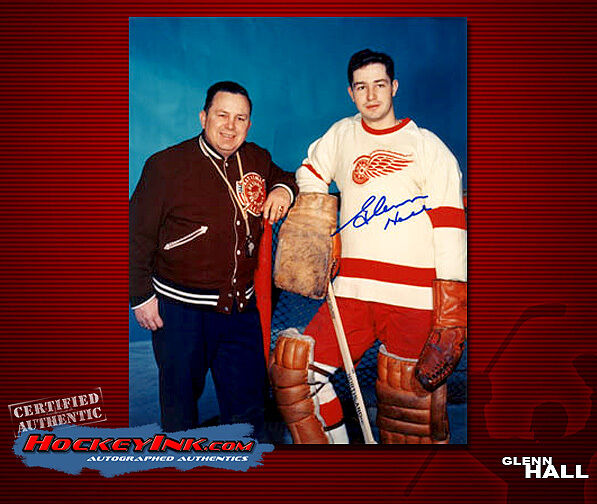 Glenn Hall SIGNED Red Wings 8X10 Photo -70076