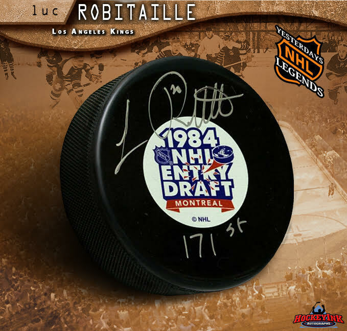 LUC ROBITAILLE Autographed 1984 NHL Draft - Los Angeles Kings - 171st