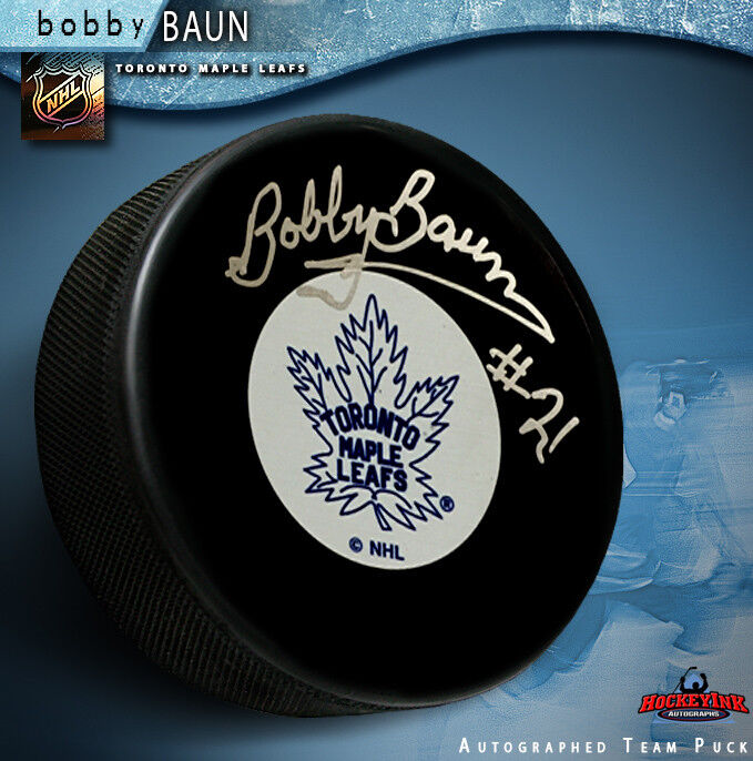Bobby Baun Toronto Maple Leafs Signed Puck