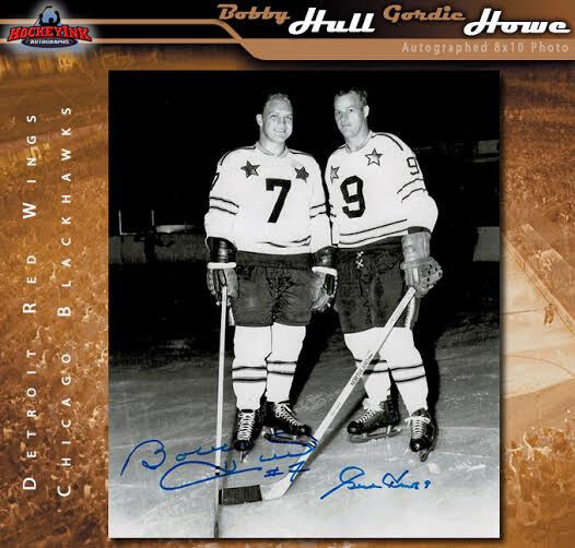 GORDIE HOWE AND BOBBY HULL Autographed NHL All Star 8x10 Photo - 70200