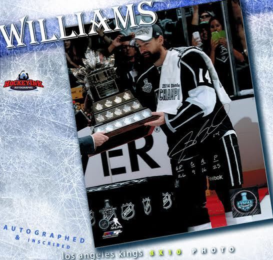 JUSTIN WILLIAMS Signed & Inscribed Los Angeles Kings 8 x 10 Photo - 70153