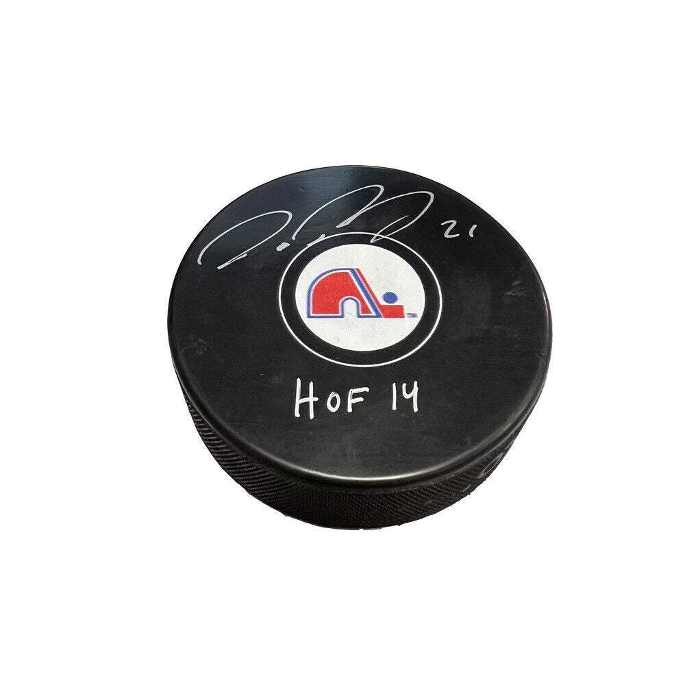 PETER FORSBERG Signed Quebec Nordiques Puck With HOF