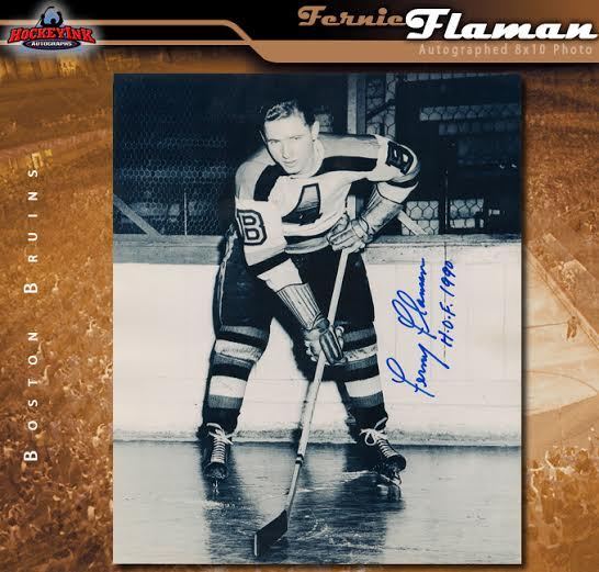 FERNIE FLAMAN Signed Boston Bruins 8x10 Photo - 70217