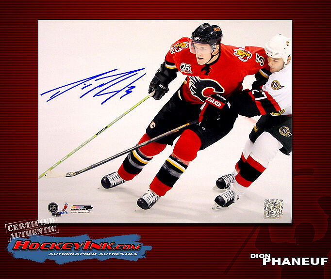 DION PHANEUF SIGNED Calgary Flames 16X20 Photo -77129 - Toronto Maple Leafs