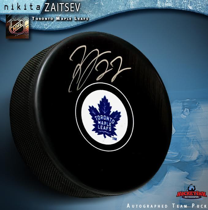 Nikita Zaitsev Autographed Toronto Maple Leafs Puck