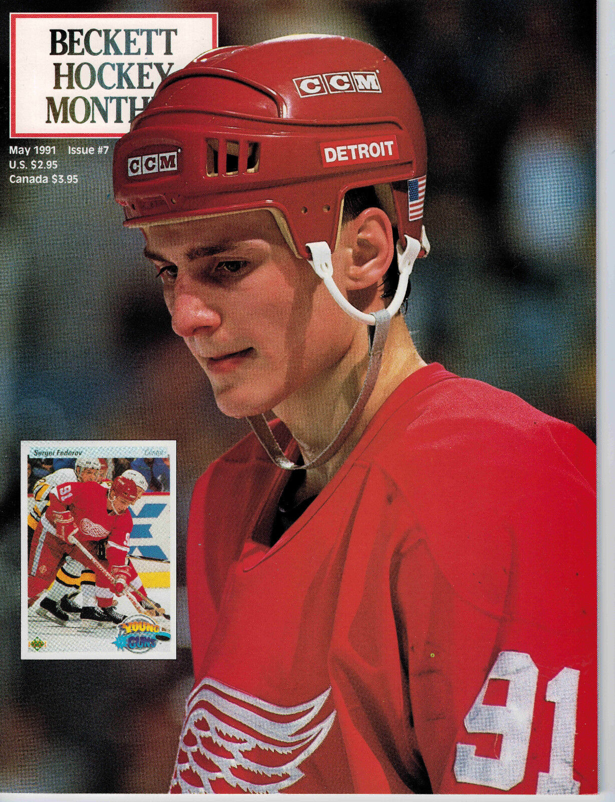 May 1991 Beckett Hockey Monthly Issue #7- Sergei Fedorov Detroit Red Wings