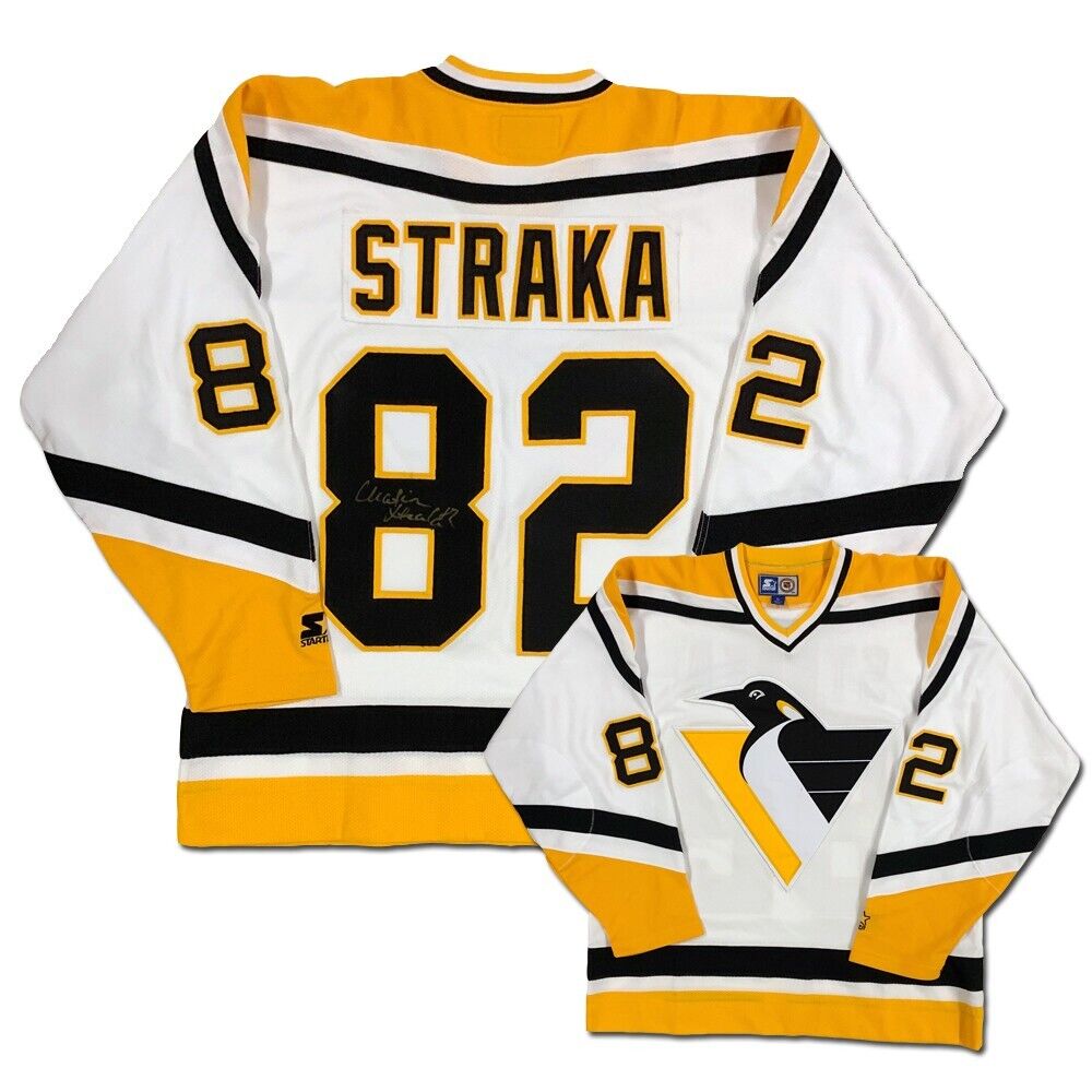 MARTIN STRAKA Signed Pittsburgh Penguins White Starter Jersey
