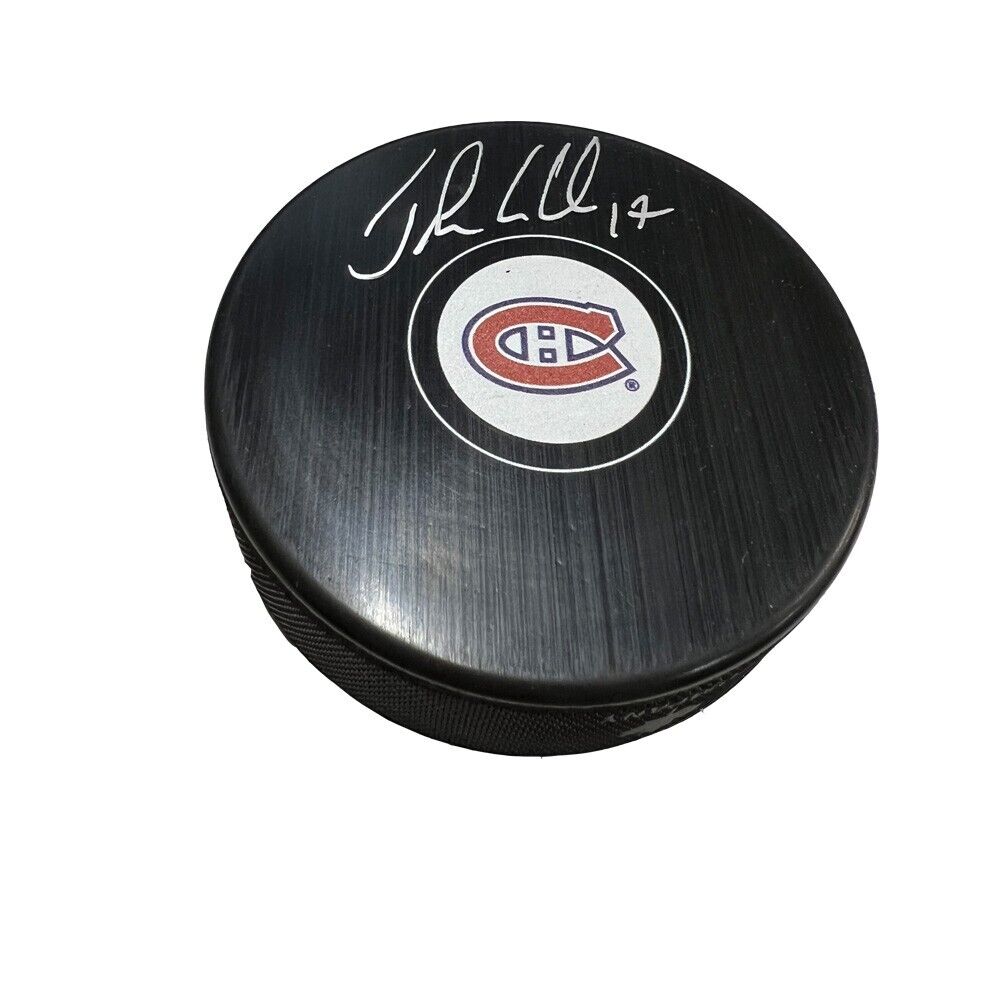 JOHN LECLAIR Signed Montreal Canadiens Puck