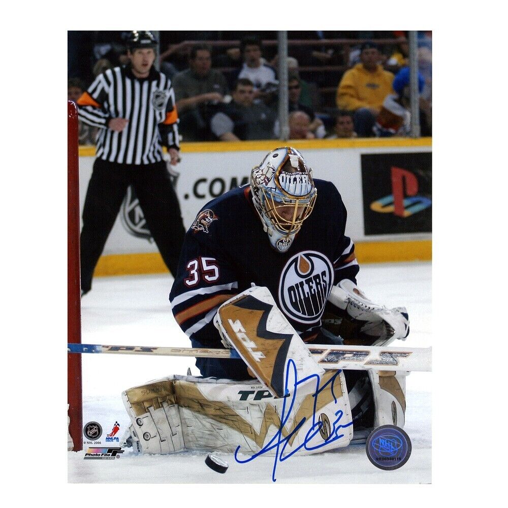 DWAYNE ROLOSON Signed Edmonton Oilers 8 x 10 Photo (Smudged) - 70560 G