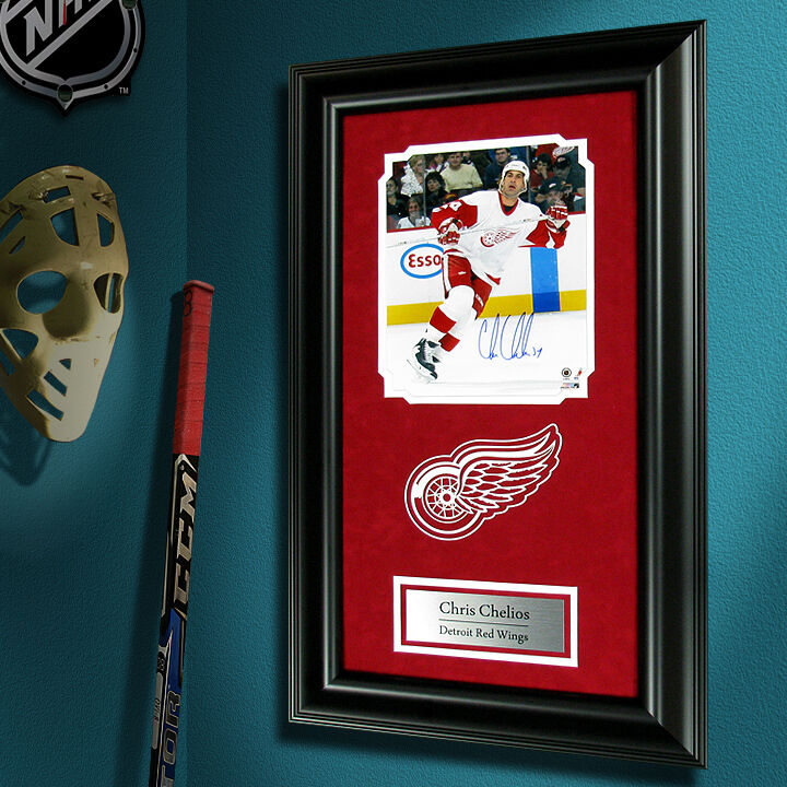 CHRIS CHELIOS Detroit SIGNED 8x10 Framed Photo