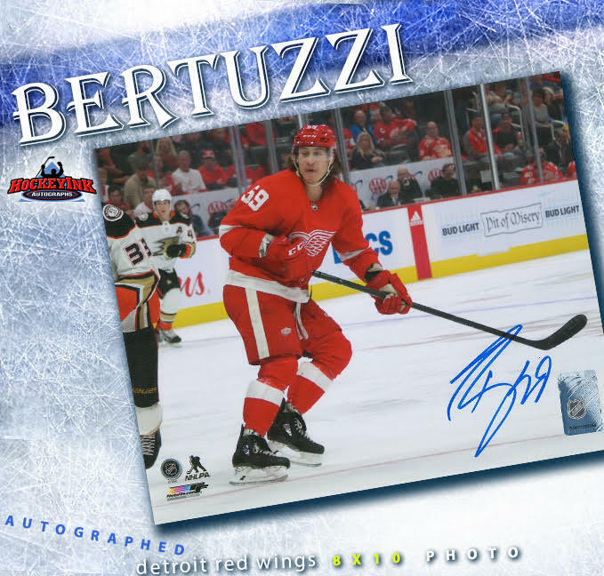 TYLER BERTUZZI Signed Detroit Red Wings 8x10 Photo - 70475
