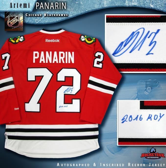 Artemi Panarin Signed Chicago Blackhawks Red Reebok Jersey "2016 ROY"