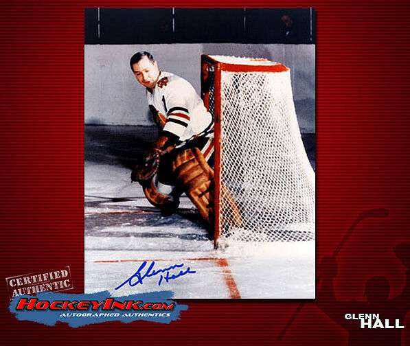 Glenn Hall SIGNED Blackhawks 8X10 Photo -70079
