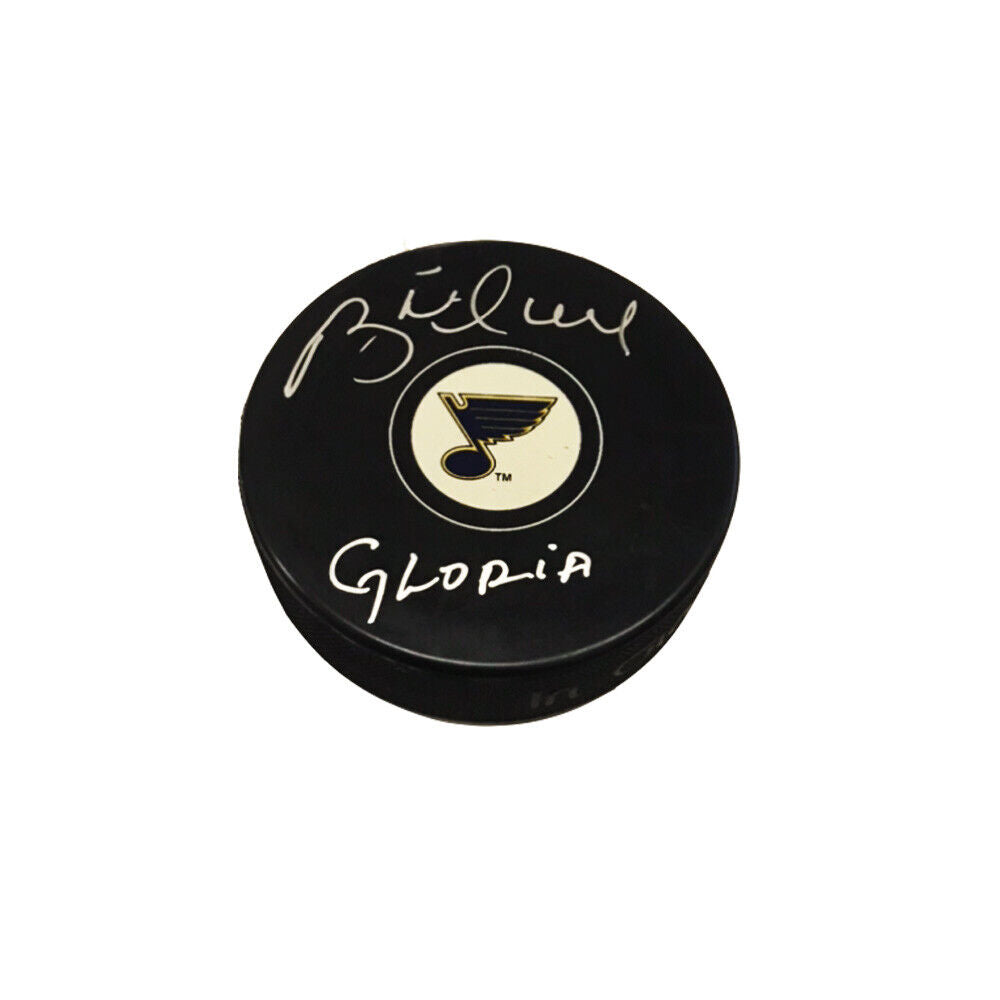 BRETT HULL Signed St Louis Blues Puck - "Gloria"