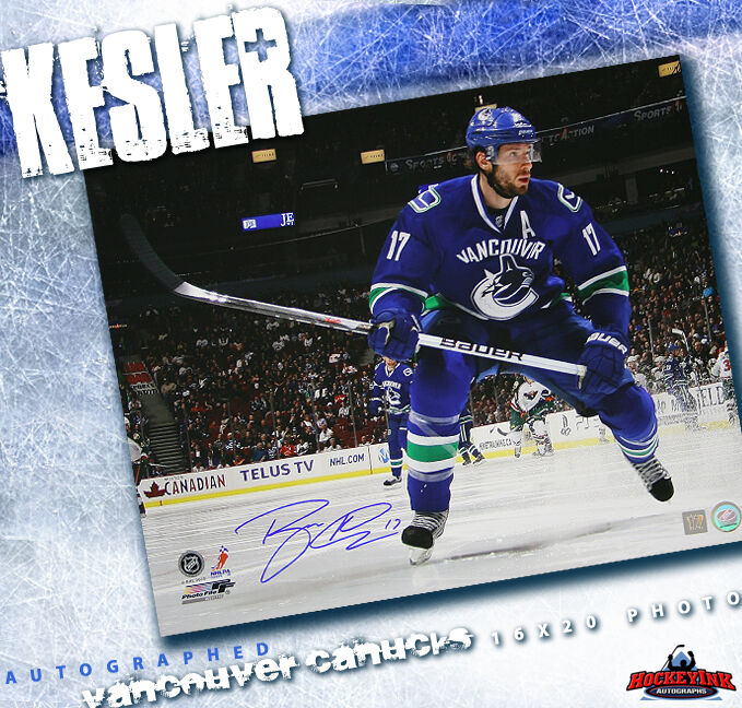 RYAN KESLER SIGNED Vancouver Canucks 16X20 Photo (Horizontal)
