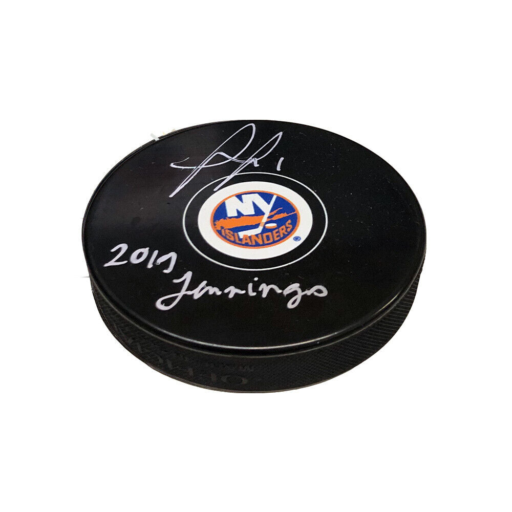 THOMAS GREISS Signed & Inscribed New York Islanders Puck - 2019 Jennings
