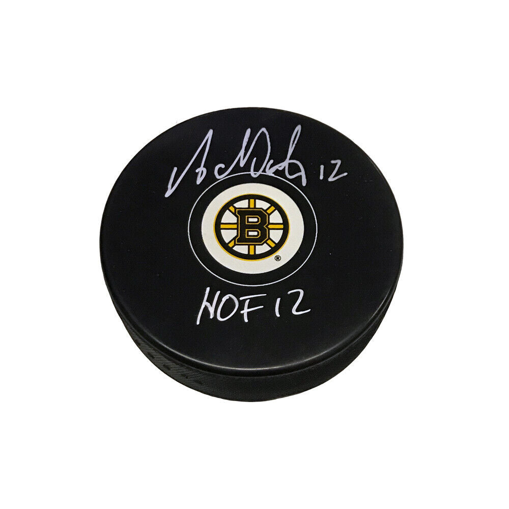 ADAM OATES Signed Boston Bruins Puck - HOF 12
