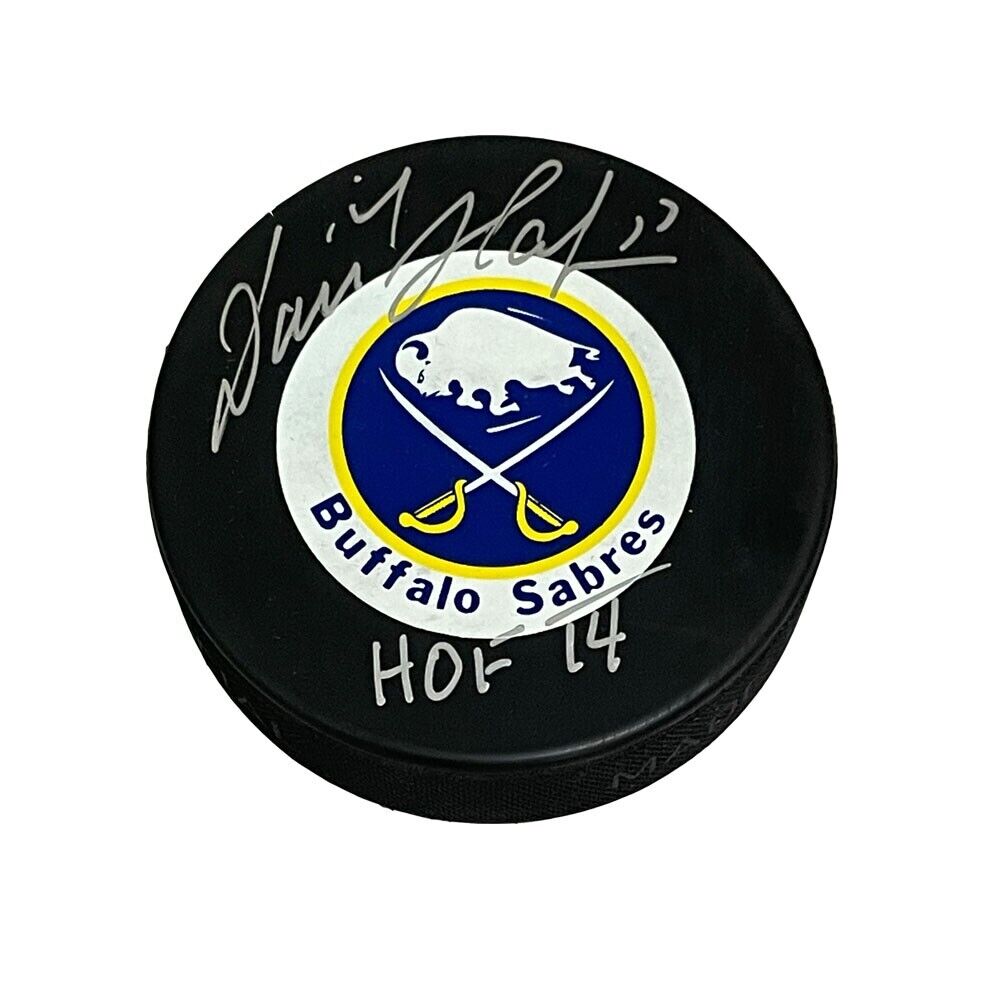 DOMINIK HASEK Signed Buffalo Sabres Vintage Puck - HOF 14