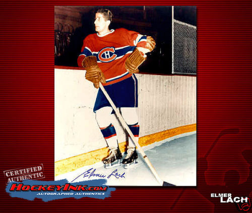 ELMER LACH Signed Montreal Canadiens 8 X 10 -70011