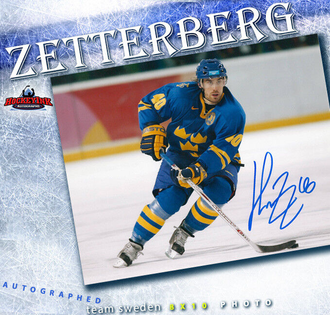 Henrik Zetterberg SIGNED Team Sweden 8 x 10 Photo - 70431 Detroit Red Wings