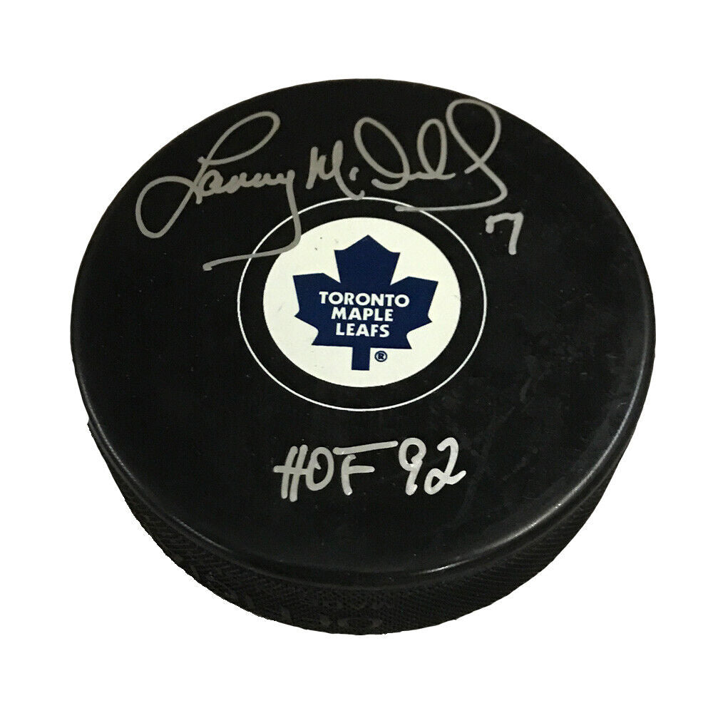 LANNY MCDONALD Signed Toronto Maple Leafs Puck - HOF