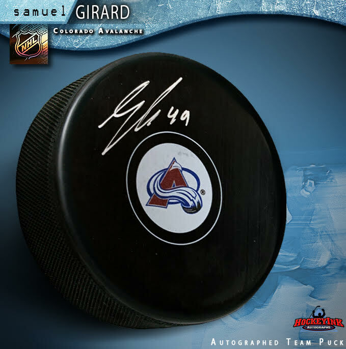 SAM GIRARD Signed Colorado Avalanche Puck