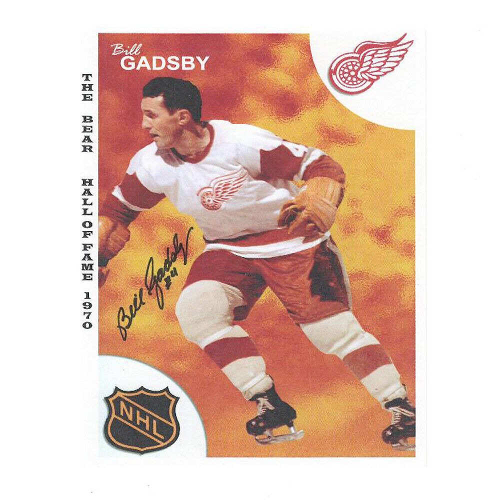 BILL GADSBY Signed Detroit Red Wings Hall of Fame 1970 Card (#4)