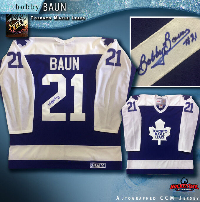 Bobby Baun Signed Toronto Maple Leafs Blue CCM Jersey