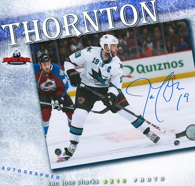 JOE THORNTON Signed San Jose Sharks 8 x 10 Photo - 70298