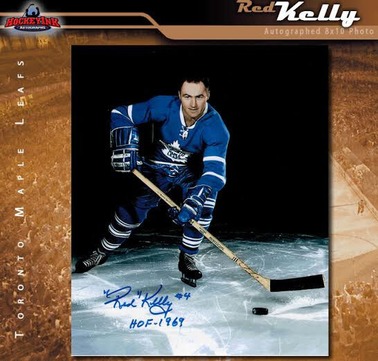 Red Kelly Signed Toronto Maple Leafs 8 x 10 Photo w/ Hall of Fame Insc. - 70345