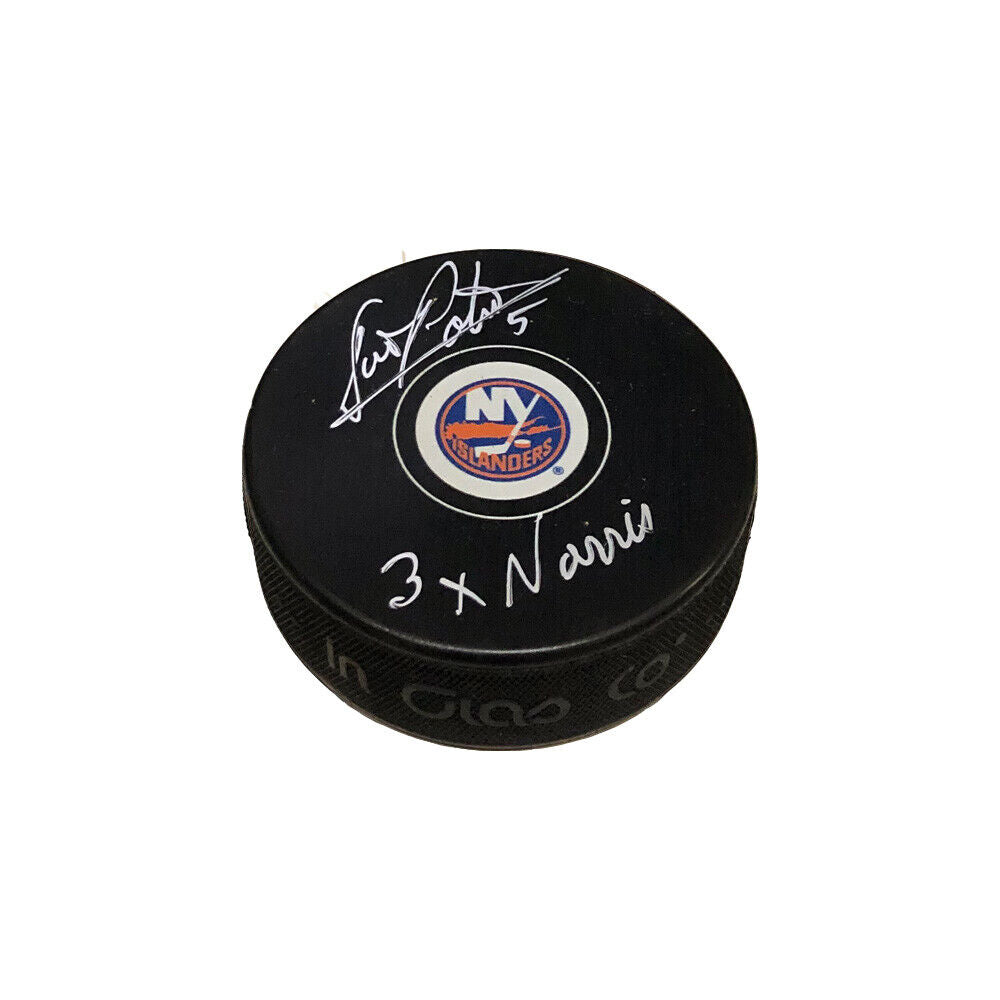 DENIS POTVIN Signed New York Islanders Puck - 3x Norris