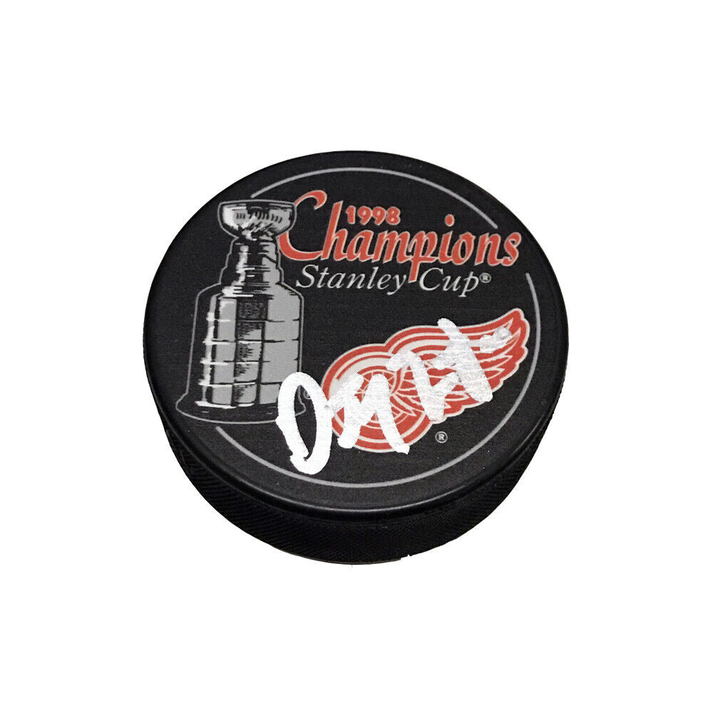 Darren McCarty Signed 1998 Stanley Cup Champions Puck - Detroit Red Wings