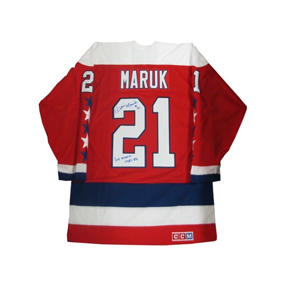 DENNIS MARUK Signed Washington Capitals Red CCM Jersey - 60 Goals Inscription