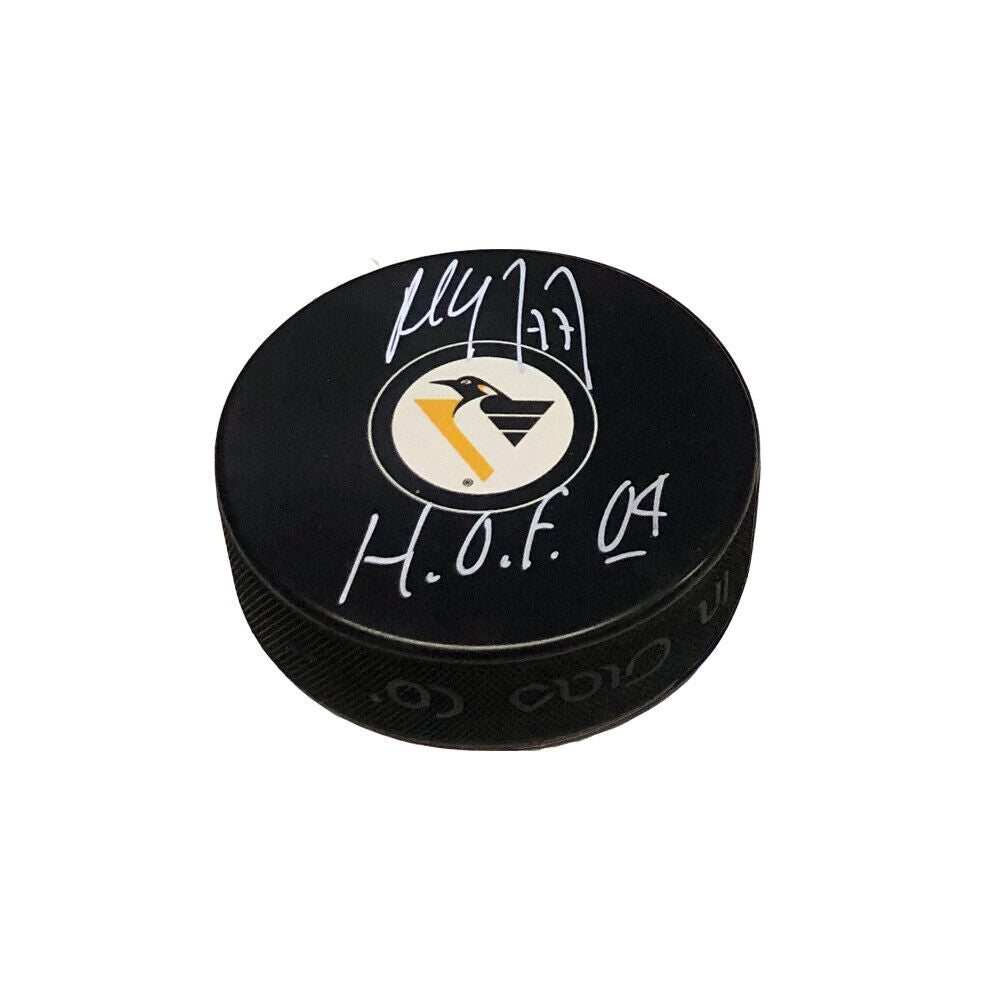 PAUL COFFEY Signed Pittsburgh Penguins Puck - HOF 04
