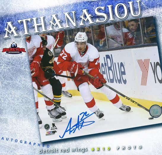 ANDREAS ATHANASIOU Signed Detroit Red Wings 8x10 Photo - 70178