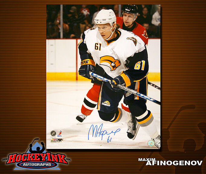 Maxim Afinogenov SIGNED Sabres 8X10 Photo -70405