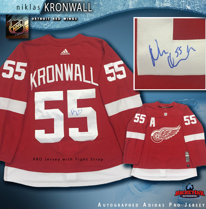 NIKLAS KRONWALL Signed Detroit Red Wings Home Adidas PRO Jersey